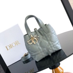 Cloni Bora Pari all'originale replica Tote verticale piccolo Dior Toujours Blu firmate