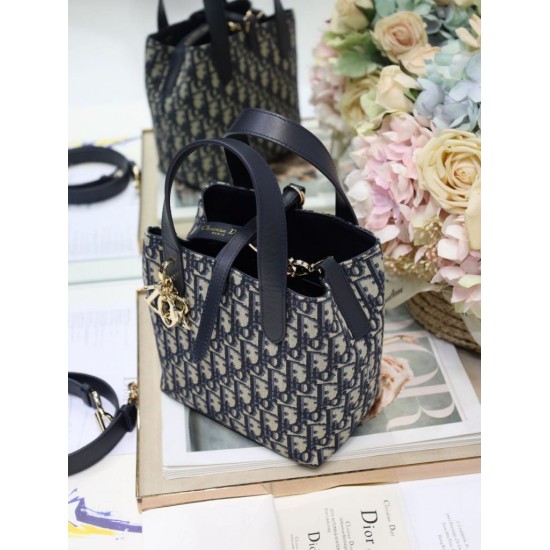Replica di lusso Borsa Dior Denim Jacquard Oblique piccolo Toujours Blu Imitazioni Cloni Borsa Dior Denim Jacquard Oblique piccolo Toujours Blu firmate