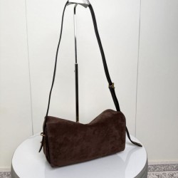 Replica di lusso Borsa a tracolla Balenciaga Le 7 scamosciata Marrone Imitazioni Cloni Borsa a tracolla Balenciaga Le 7 scamosciata Marrone firmate