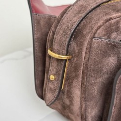 Borsa a tracolla Balenciaga Le 7 scamosciata Marrone