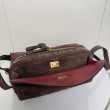 Borsa a tracolla Balenciaga Le 7 scamosciata Marrone