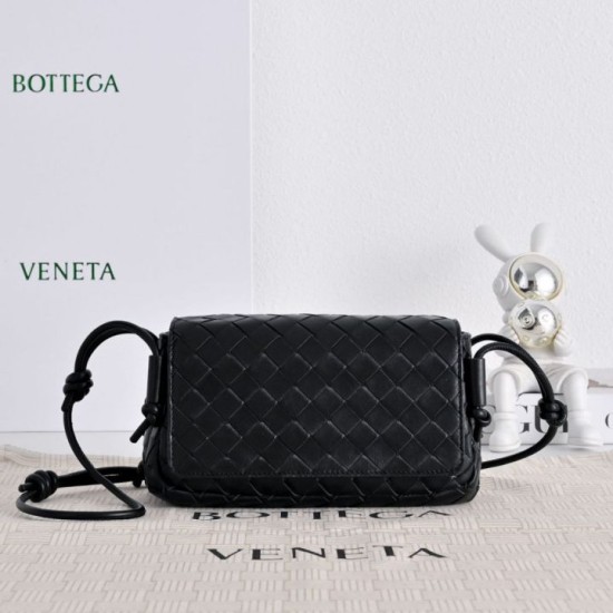 Borsa Replica 1:1 a tracolla Notturno Intrecciato Bottega Veneta Nero