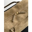 Borsa Chanel 26S Maxi Bowling AS6211 scamosciata di vitello beige scuro