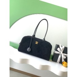 Borsa Replica 1:1 Chanel 26S Maxi Bowling AS6211 scamosciata di vitello blu scuro