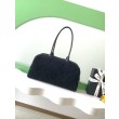 Borsa Replica 1:1 Chanel 26S Maxi Bowling AS6211 scamosciata di vitello blu scuro