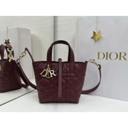 Borsa Tote verticale piccolo Dior Toujours Borgogna