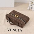 Borse Beauty case Bottega Veneta trucco scamosciata caffè