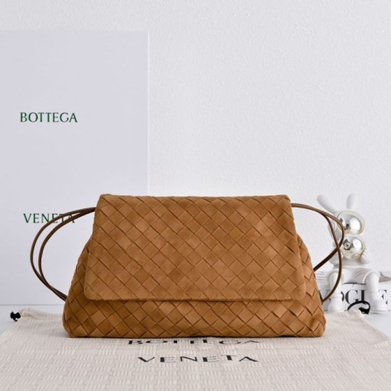 Bottega Veneta Dustbag Giorno Borsa velluto intrecciato Marrone