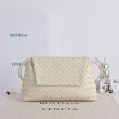 Borsa a tracolla Bottega Veneta Giorno Intrecciato Bianco