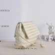 Borsa a tracolla Bottega Veneta Giorno Intrecciato Bianco