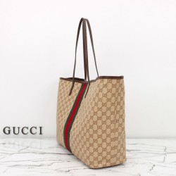 Replica di lusso Borse tote grande Gucci 874745 Tribeca Tela rivestita GG marrone Imitazioni Cloni Borse Replica tote grande Gucci 874745 Tribeca Tela rivestita GG marrone firmate