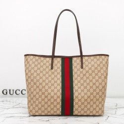 Cloni Borse Replica tote grande Gucci 874745 Tribeca Tela rivestita GG marrone firmate