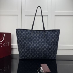 Cloni Qualità superiore replica tote grande Gucci 874745 Tribeca Tela blu scuro firmate