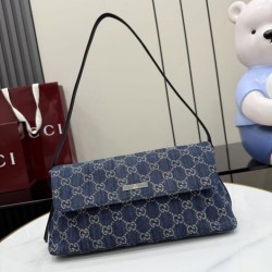 Cloni Borse Replica a tracolla media Gucci 874744 Madison Denim GG blu scuro firmate
