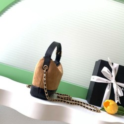 Cloni Pochette Chanel AP5187 Mini Coco Base con catena in camoscio marrone firmate