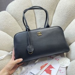 Replica di lusso Borsa da bowling grande Chanel AS6211 nera e oro Imitazioni Cloni Borsa da bowling grande Chanel AS6211 nera e oro firmate