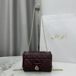 Cloni Borse Dior My Tender Dior Top Handle Mini Chain Bag Borgogna firmate