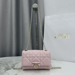 Cloni Qualità superiore replica Dior My Tender Dior Top Handle Mini Chain Bag Rosa firmate