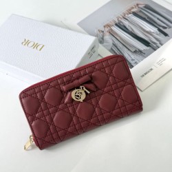 Cloni Portafoglio Dior My Dior con farfalle Borgogna firmate