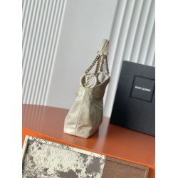 Borsa a tracolla YSL Saint Laurent Hortense beige cerata Borsa a tracolla YSL Saint Laurent Hortense beige cerata