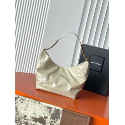 Borsa a tracolla YSL Saint Laurent Hortense beige cerata