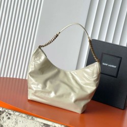 Cloni Borsa a tracolla YSL Saint Laurent Hortense beige cerata firmate