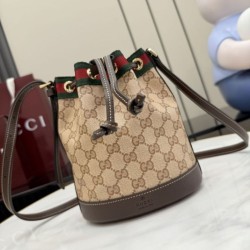Cloni Borsa a secchiello Gucci 876060 con tracolla marrone firmate
