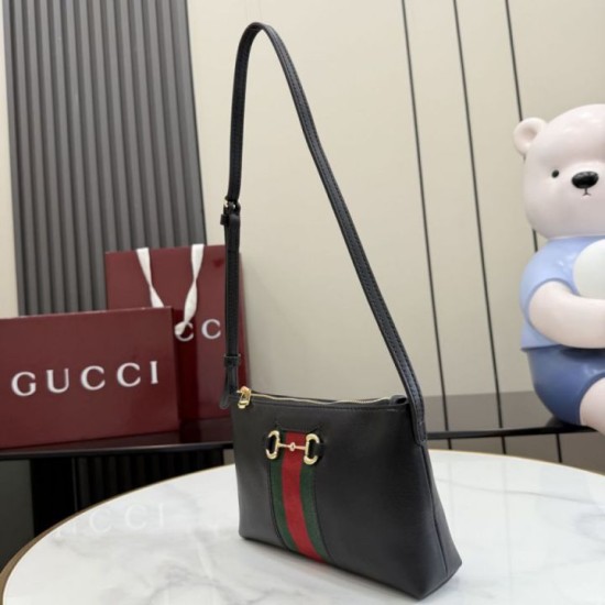Replica di lusso Borse Imitazioni a tracolla piccola Gucci 867130 Horsebit Web Nero Imitazioni Cloni Borse Imitazioni a tracolla piccola Gucci 867130 Horsebit Web Nero firmate