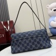 Borse Replica a tracolla media Gucci 874744 Madison Denim GG blu scuro