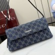 Borse Replica a tracolla media Gucci 874744 Madison Denim GG blu scuro