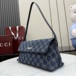 Borse Replica a tracolla media Gucci 874744 Madison Denim GG blu scuro