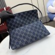 Borse Replica a tracolla media Gucci 874744 Madison Denim GG blu scuro