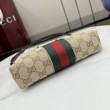 Borsa Replica 1:1 a tracolla piccola Gucci 867130 Horsebit Web Tela GG marrone