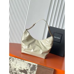 Borsa a tracolla YSL Saint Laurent Hortense beige cerata