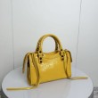 Replica Perfetta Balenciaga Le City Mini 24cm pelle di agnello stropicciata gialla
