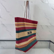 Borsa tote a righe rafia Miu Miu 5BG228 lavorata all'uncinetto Borsa tote a righe rafia Miu Miu 5BG228 lavorata all'uncinetto