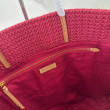 Borsa tote a righe rafia Miu Miu 5BG228 lavorata all'uncinetto Borsa tote a righe rafia Miu Miu 5BG228 lavorata all'uncinetto