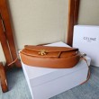 Mini borsa Celine Besace Halfmoon 25 cm marrone