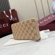 Qualità superiore replica Portafoglio lungo Gucci 876434 con cerniera tela GG marrone