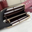 Qualità superiore replica Portafoglio lungo Gucci 876434 con cerniera tela GG marrone