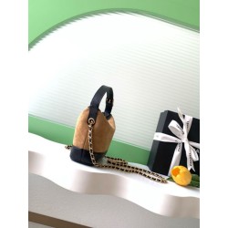 Pochette Chanel AP5187 Mini Coco Base con catena in camoscio marrone