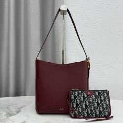Cloni Borsa a secchiello medio Dior Médaillon M1532 Borgogna firmate
