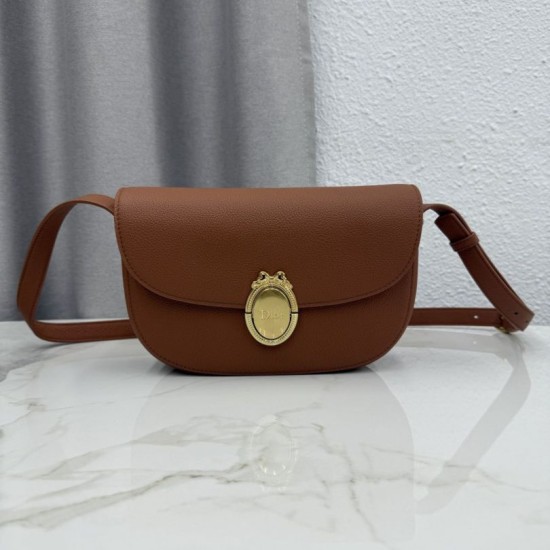 Replica di lusso Borsa a tracolla Dior Médaillon 23cm M3920 Marrone Imitazioni Cloni Borsa a tracolla Dior Médaillon 23cm M3920 Marrone firmate