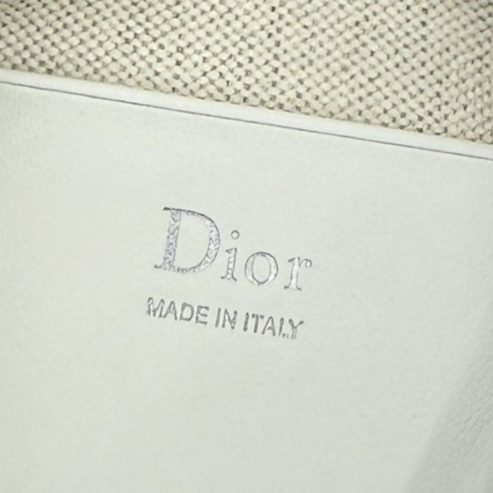 Replica di lusso Pochette Dior Oblique Bow Chain S2504 beige/grigio Imitazioni Cloni Pochette Dior Oblique Bow Chain S2504 beige/grigio firmate