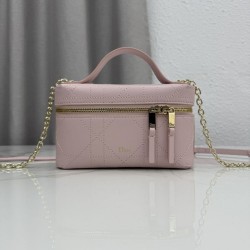 Cloni Borsa a mano Dior Trianon Soft Vanity Mini Chain S4613 Rosa firmate
