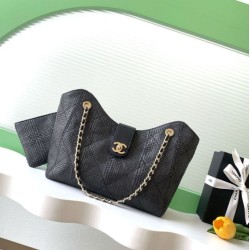 Cloni Borsa shopping Chanel 2026 rafia intrecciata AS6090 albicocca firmate