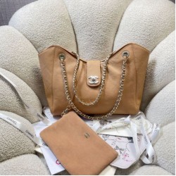 Cloni Borsa shopping Chanel piccola/grande AS6095/AS6090 con pochette marrone firmate