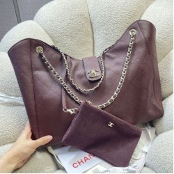 Cloni Borsa shopping Chanel piccola/grande AS6095/AS6090 con pochette Borgogna firmate