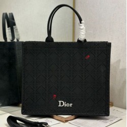 Cloni Borse Replica Alta Qualità Dior media Book Tote con tracolla api nero firmate