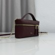 Borsa a mano Dior Trianon Soft Vanity Mini Chain S4613 Borgogna